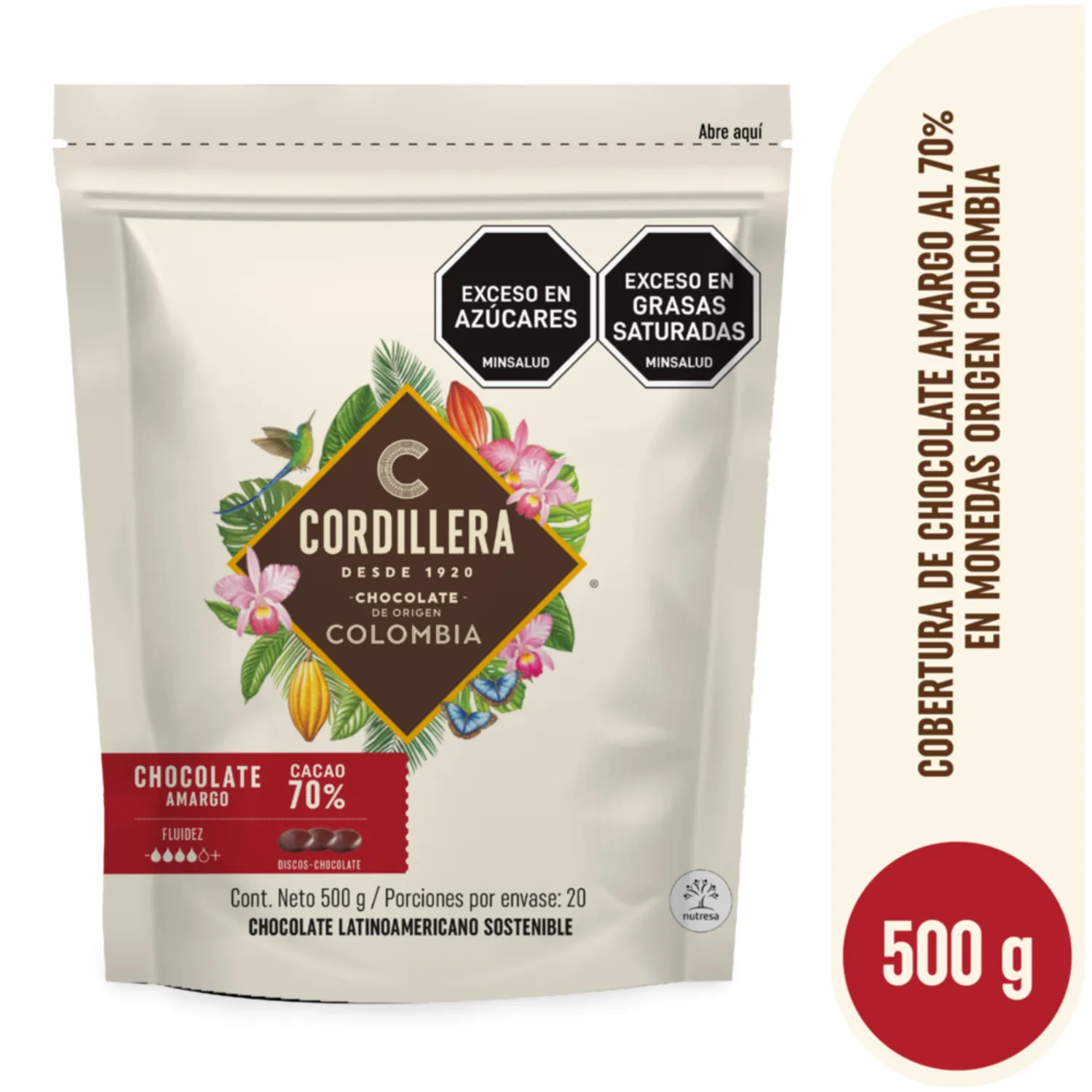 CACAO CORDILLERA AL 70% — producto colombiano disponible para consulta comercial